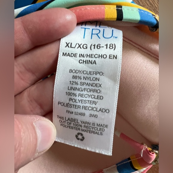 Striped multi colored tankini top - Picture 3 of 4